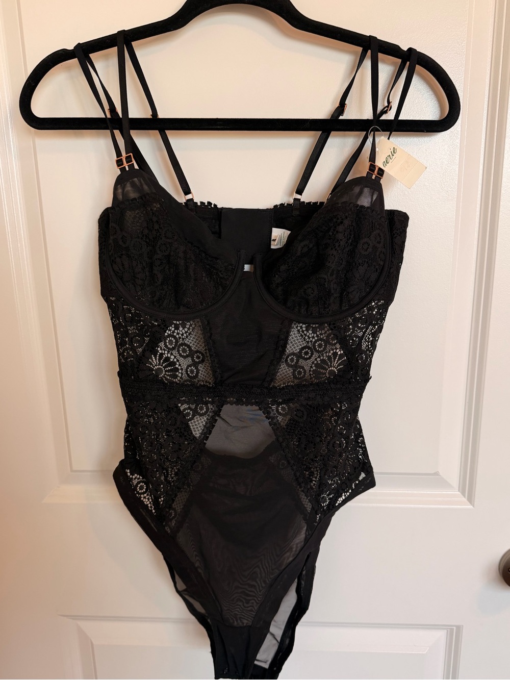 NWT Aerie Power Joy Lace Bodysuit Size 34DD